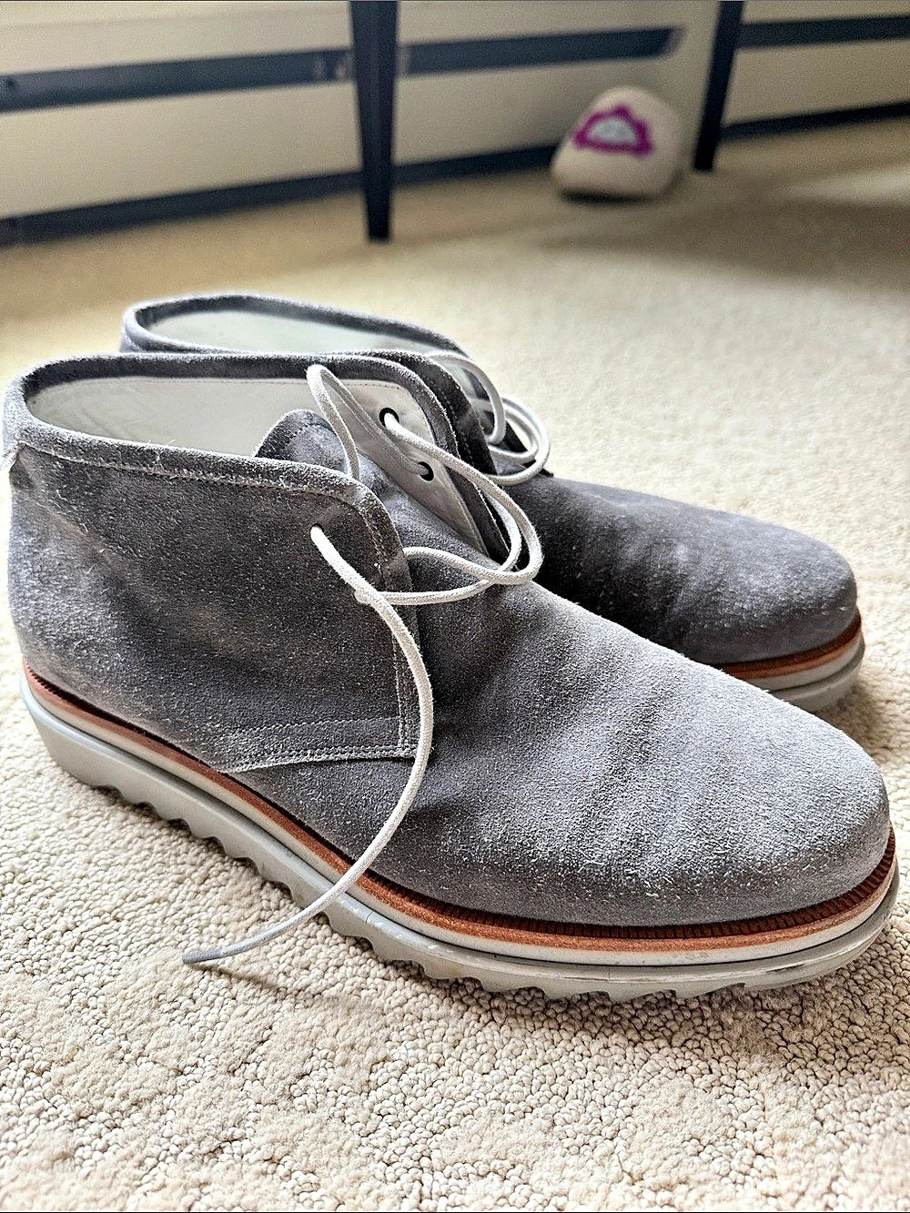 Salvatore Ferragamo Alder Dark Grey Suede Chukka Boots Men's US 11